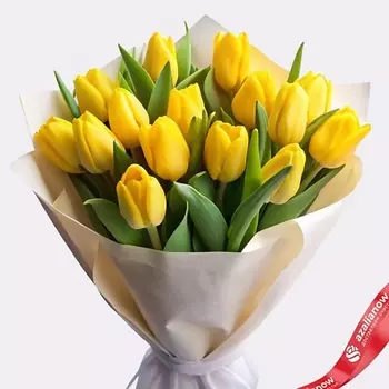 AZALIANOW ЦВЕТЫ. ПОДАРКИ. ДЕКОР Букет из 17 желтых тюльпанов