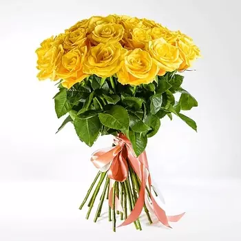 AZALIANOW ЦВЕТЫ. ПОДАРКИ. ДЕКОР Букет из 19 желтых роз «Цвет солнца»