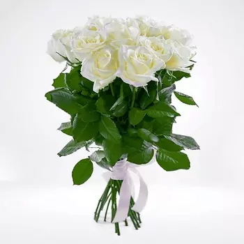 AZALIANOW ЦВЕТЫ. ПОДАРКИ. ДЕКОР Букет из 19 белых роз 40 см «Первое свидание»