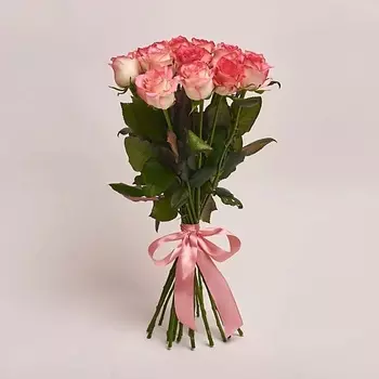 AZALIANOW ЦВЕТЫ. ПОДАРКИ. ДЕКОР Букет из 19 бело-розовых роз 50 см