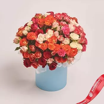 AZALIANOW ЦВЕТЫ. ПОДАРКИ. ДЕКОР Букет из 25 кустовых роз в коробке