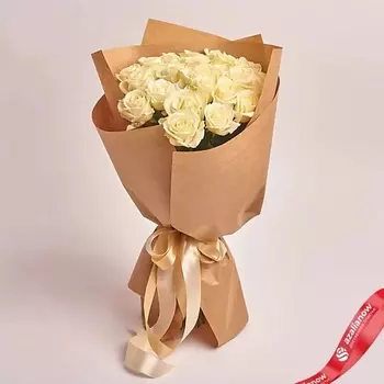 AZALIANOW ЦВЕТЫ. ПОДАРКИ. ДЕКОР Букет из 25 белых роз в крафте