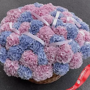 AZALIANOW ЦВЕТЫ. ПОДАРКИ. ДЕКОР Букет из 51 гортензии «Роскошная корзина гортензий»