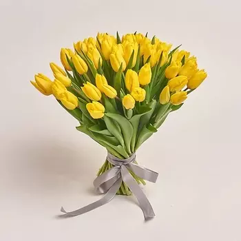 AZALIANOW ЦВЕТЫ. ПОДАРКИ. ДЕКОР Букет из 51 желтого тюльпана
