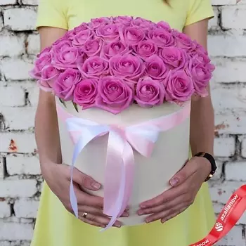 AZALIANOW ЦВЕТЫ. ПОДАРКИ. ДЕКОР Букет из 51 розовой розы в коробке