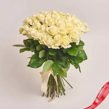 AZALIANOW ЦВЕТЫ. ПОДАРКИ. ДЕКОР Букет из 51 белой розы 40 см