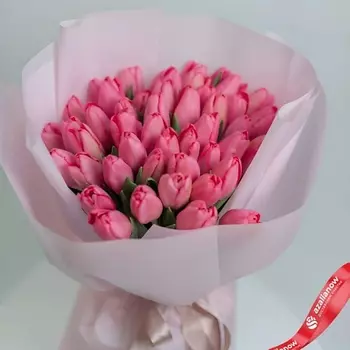 AZALIANOW ЦВЕТЫ. ПОДАРКИ. ДЕКОР Букет из 55 розовых тюльпанов