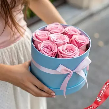 AZALIANOW ЦВЕТЫ. ПОДАРКИ. ДЕКОР Букет из 7 розовых роз в коробке