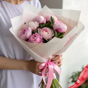 AZALIANOW ЦВЕТЫ. ПОДАРКИ. ДЕКОР Букет из 7 розовых пионов "Сама нежность"