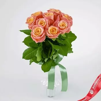 AZALIANOW ЦВЕТЫ. ПОДАРКИ. ДЕКОР Букет из 9 коралловых роз «Малиновка»