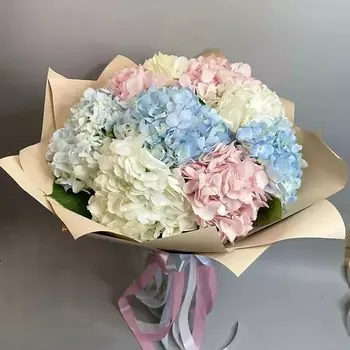 AZALIANOW ЦВЕТЫ. ПОДАРКИ. ДЕКОР Букет из 9 гортензий