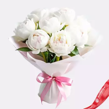 AZALIANOW ЦВЕТЫ. ПОДАРКИ. ДЕКОР Букет из 9 белых пионов