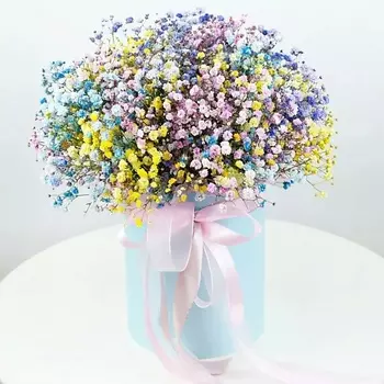 AZALIANOW ЦВЕТЫ. ПОДАРКИ. ДЕКОР Букет из разноцветных гипсофил «Радужные брызги»