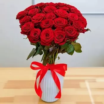 AZALIANOW ЦВЕТЫ. ПОДАРКИ. ДЕКОР Классический букет 23 красные розы 40 см