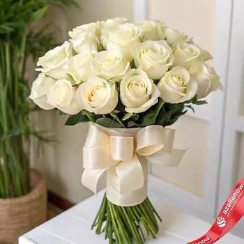 AZALIANOW ЦВЕТЫ. ПОДАРКИ. ДЕКОР Нежный букет 15 белых роз 40 см