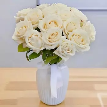 AZALIANOW ЦВЕТЫ. ПОДАРКИ. ДЕКОР Нежный букет 23 белые розы 40 см