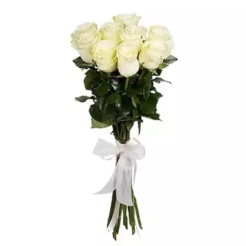 AZALIANOW ЦВЕТЫ. ПОДАРКИ. ДЕКОР Нежный букет из 9 роз белого цвета