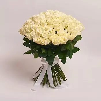 AZALIANOW ЦВЕТЫ. ПОДАРКИ. ДЕКОР Нежный букет из 101 белой розы