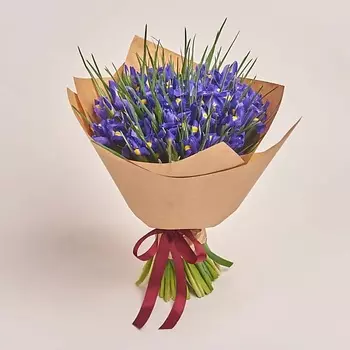 AZALIANOW ЦВЕТЫ. ПОДАРКИ. ДЕКОР Яркий букет из 51 ириса