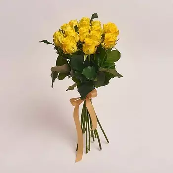 AZALIANOW ЦВЕТЫ. ПОДАРКИ. ДЕКОР Яркий букет из 15 желтых роз