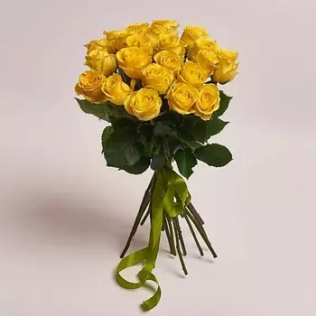 AZALIANOW ЦВЕТЫ. ПОДАРКИ. ДЕКОР Яркий букет из 21 желтой розы 50 см