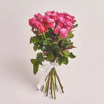 AZALIANOW ЦВЕТЫ. ПОДАРКИ. ДЕКОР Яркий букет из 19 розовых роз 50 см