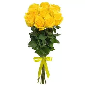 AZALIANOW ЦВЕТЫ. ПОДАРКИ. ДЕКОР Яркий букет из 9 желтых роз