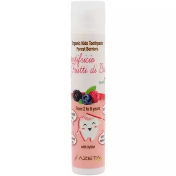 AZETABIO Детская органическая зубная паста "ЛЕСНЫЕ ЯГОДЫ" 2-9 лет, с ксилитом, без фтора 50.0