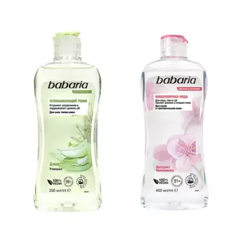 BABARIA Набор уходовый для лица, тоник и мицелярная вода