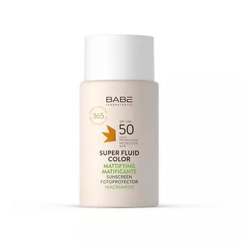 BABE Матирующий тонирующий солнцезащитный суперфлюид для лица SPF 50