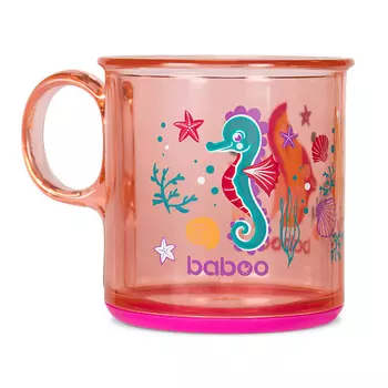 BABOO Чашка с антискользящим дном Sealife 12 мес+