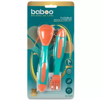 BABOO Ложка и вилка (с гибкой ручкой) 6 мес.+ 1.0