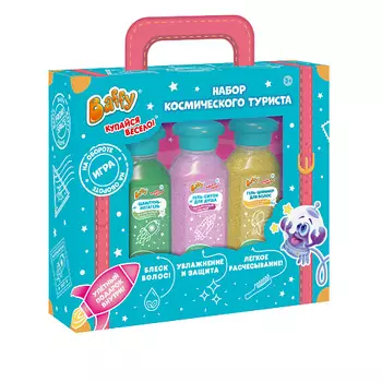BAFFY Набор Космического туриста подарочный для девочки для душа детский шампунь и гель, 1шт.