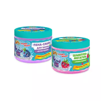 BAFFY Набор средств для купания Сочные ягоды: Шампунь-мегагель и Пена-слайм с сюрпризом