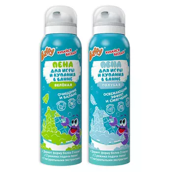 BAFFY Пена детская для купания и игры в ванне Голубая + Зеленая