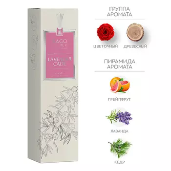 BAGO HOME Ароматический диффузор Можжевельник и лаванда 40.0