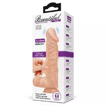 BAILE Фаллоимитатор-реалистик, на присоске, с вибрацией