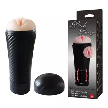 BAILE Мастурбатор вагина в тубе с многоуровневой вибрацией Pink Pussy