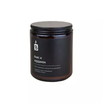 BANKA HOME Ароматическая свеча в темной банке "Анис и кардамон" 240.0