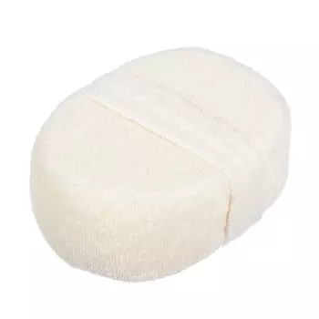 БАННЫЕ ШТУЧКИ Мочалка из люфы, спонж мягкий с хлопком, 11х15х5 см, medium