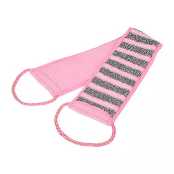 БАННЫЕ ШТУЧКИ Мочалка "Женская" лента, 10х60 см (10х74 см с ручками), двусторонняя, medium/soft