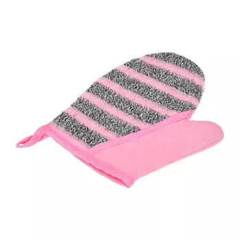 БАННЫЕ ШТУЧКИ Мочалка "Женская" варежка, 18х22 см, двусторонняя, medium/soft