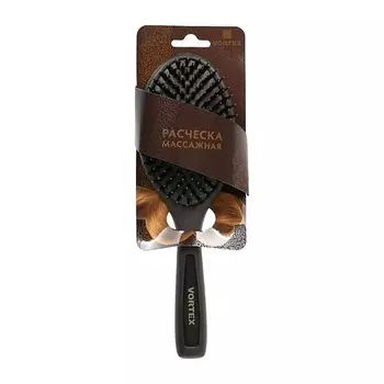 БАННЫЕ ШТУЧКИ Расческа деревянная, массажная, с пластиковыми зубчиками и натуральной щетиной
