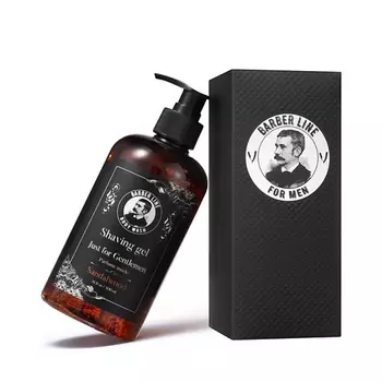 BARBER LINE FOR MEN Гель для бритья, не пенящийся, аромат Сандала