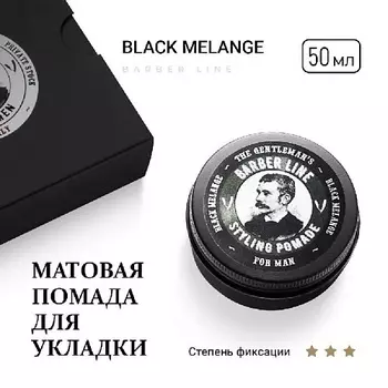BARBER LINE FOR MEN Матовая помада для укладки волос, аромат Black melange