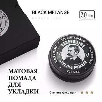 BARBER LINE FOR MEN Матовая помада для укладки волос,аромат Black melange