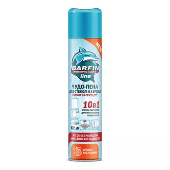 BARFIN Чудо-пена Средство чистящее для стекол и зеркал с ароматом апельсина