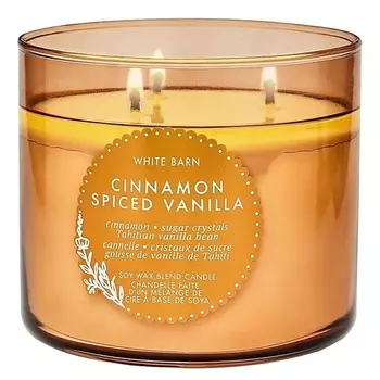BATH & BODY WORKS Ароматическая свеча White Barn Cinnamon Spiced Vanilla