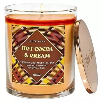 BATH & BODY WORKS Свеча ароматическая Hot Cocoa & Cream Signature Single Wick Candle