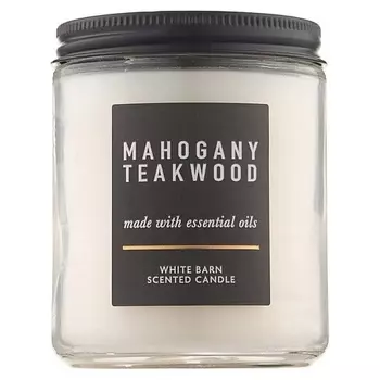 BATH & BODY WORKS Свеча ароматическая Mahogany Teakwood White Barn Scented Candle